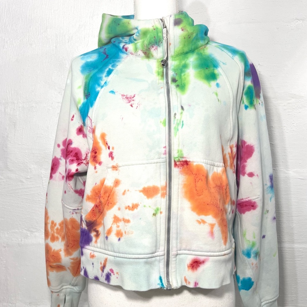 LULULEMON CUSTOM TIE DYED CROP ZIP SWEATSHIRT (564)
